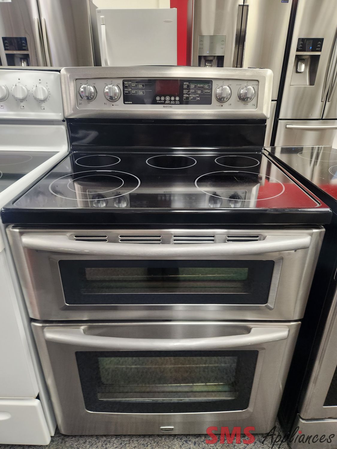 Maytag Glass Top Stove with Double Oven YMET866SXS