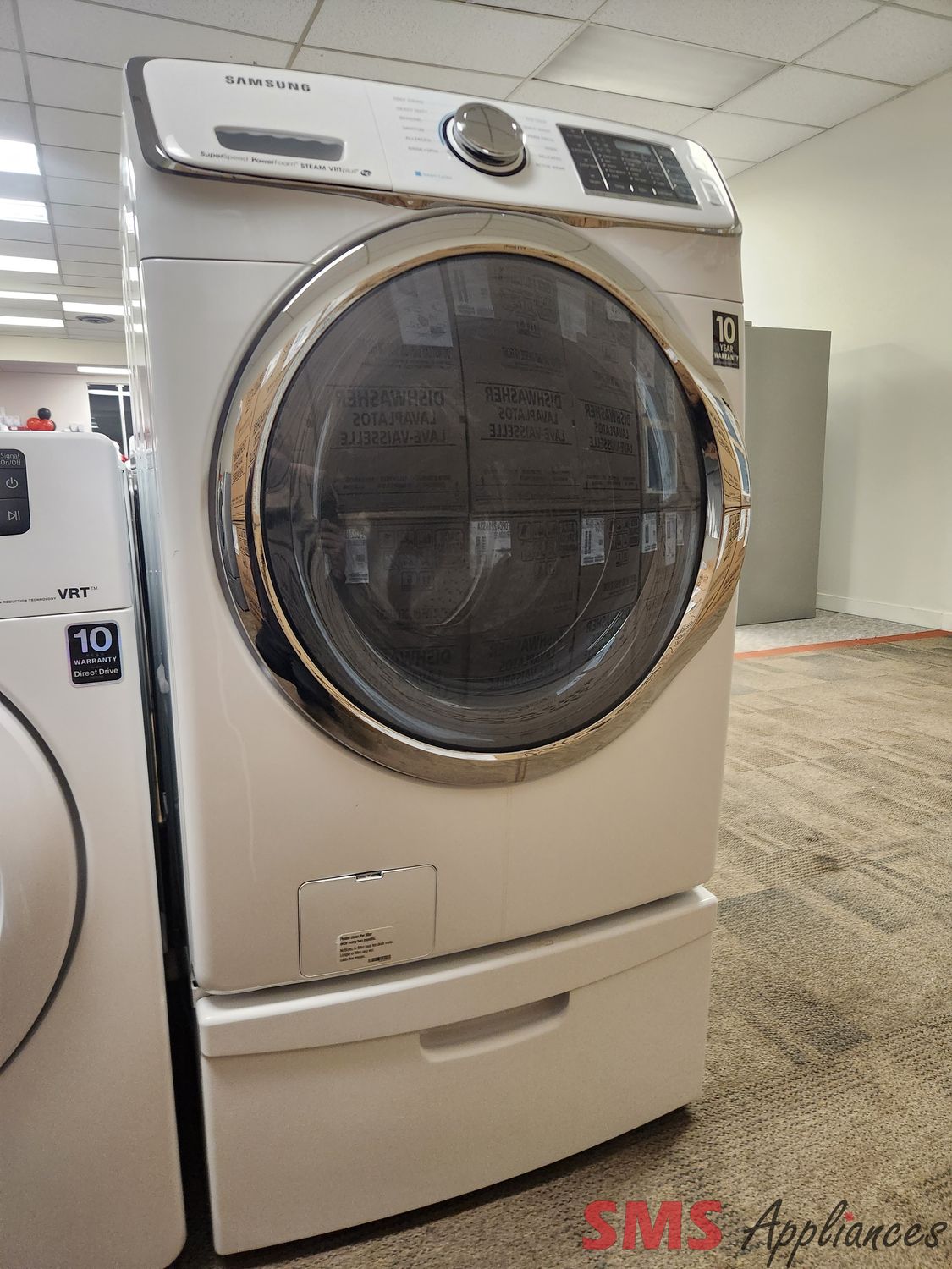 Samsung Front Load Washer With Pedestal WF45H6300AW/A2