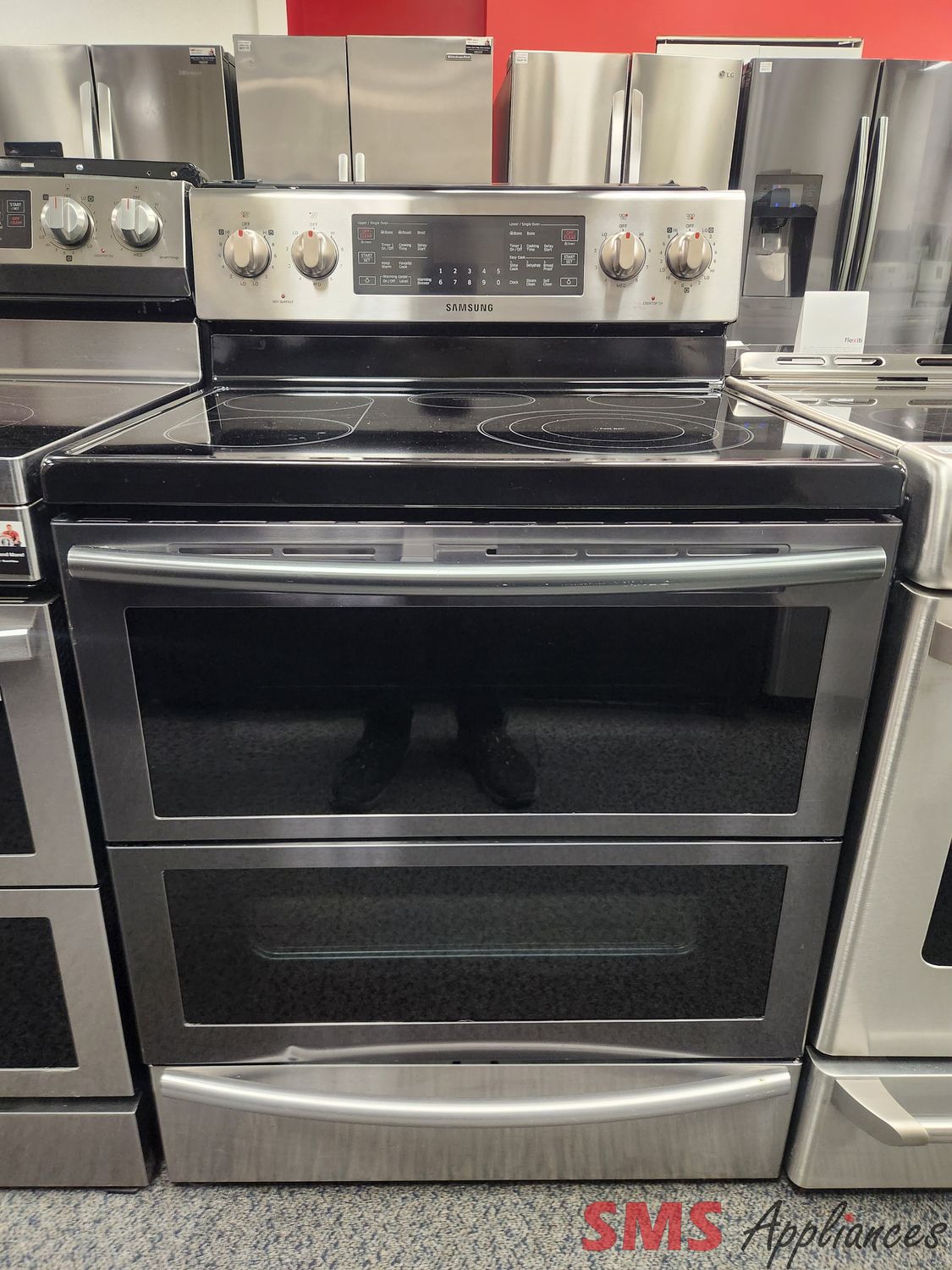 Samsung Glass Top Stove with Double Oven NE59J7850WS