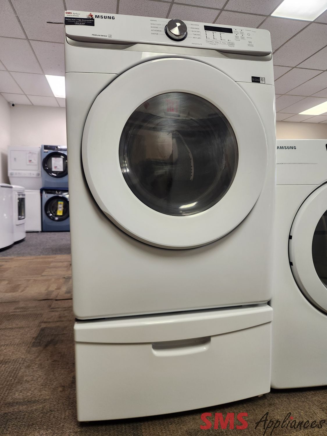 Samsung Dryer With Pedestal DVE45T6005W
