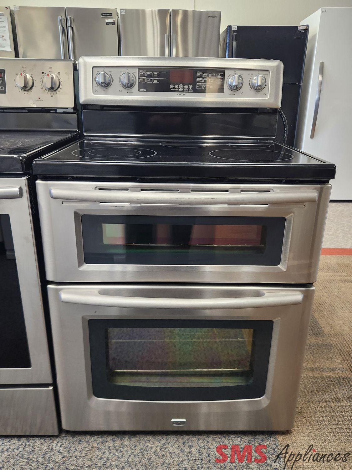 Maytag Double Oven Glass Top Stove YMET866SXS