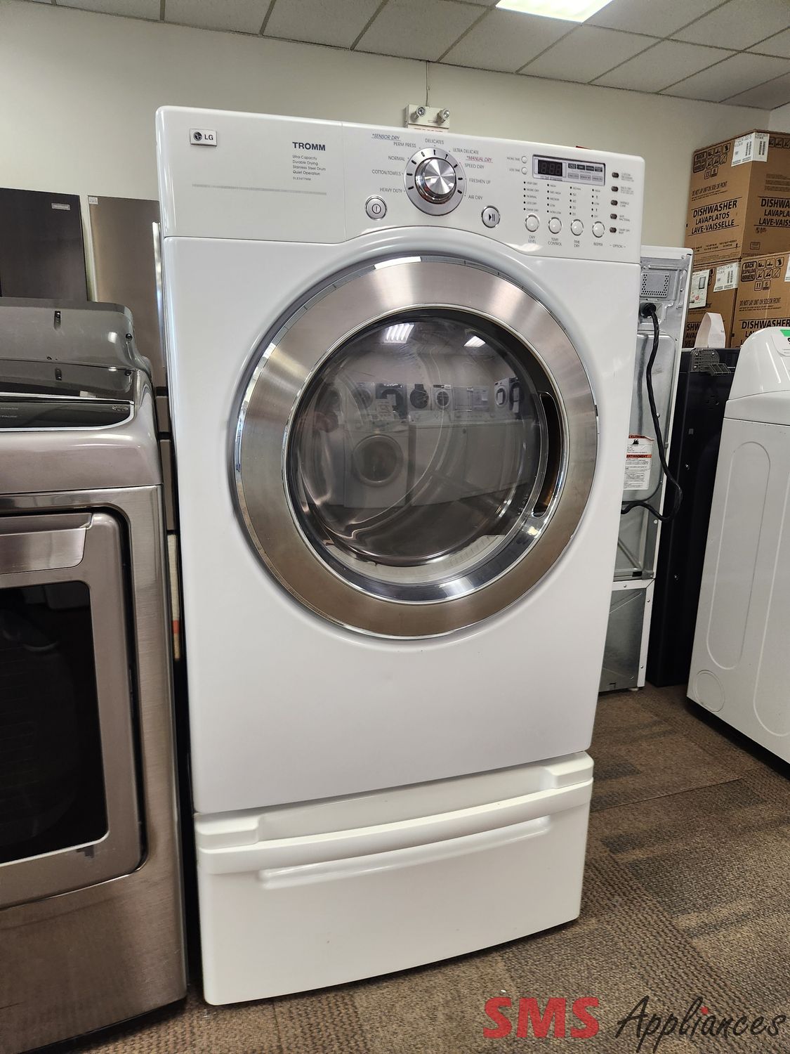 LG Dryer With Pedestal DLE5977WM