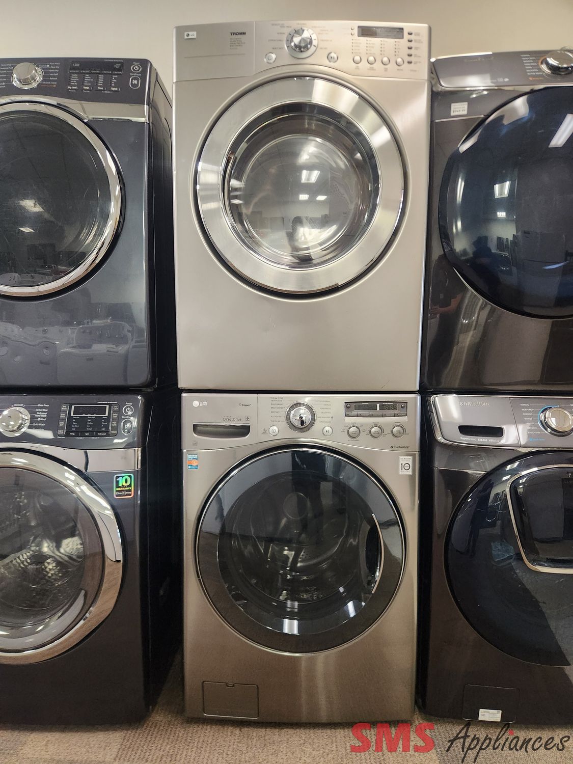 LG Washer & Dryer Set WM3650HVA/DLE5977SM