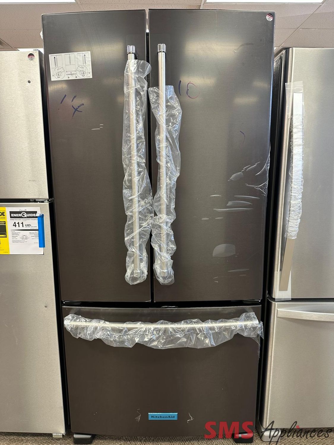 Open Box - Scratch & Dent KitchenAid 33" French Door Fridge KRFF302EBS