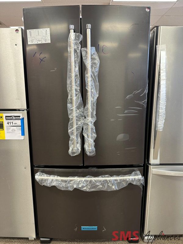 Open Box - Scratch & Dent KitchenAid 33 Open Box - Scratch & Dent KitchenAid 33" French Door Fridge KRFF302EBS