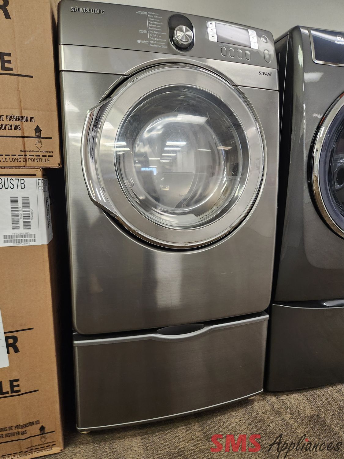 Samsung Dryer with Pedestal DV448AEP/XAA