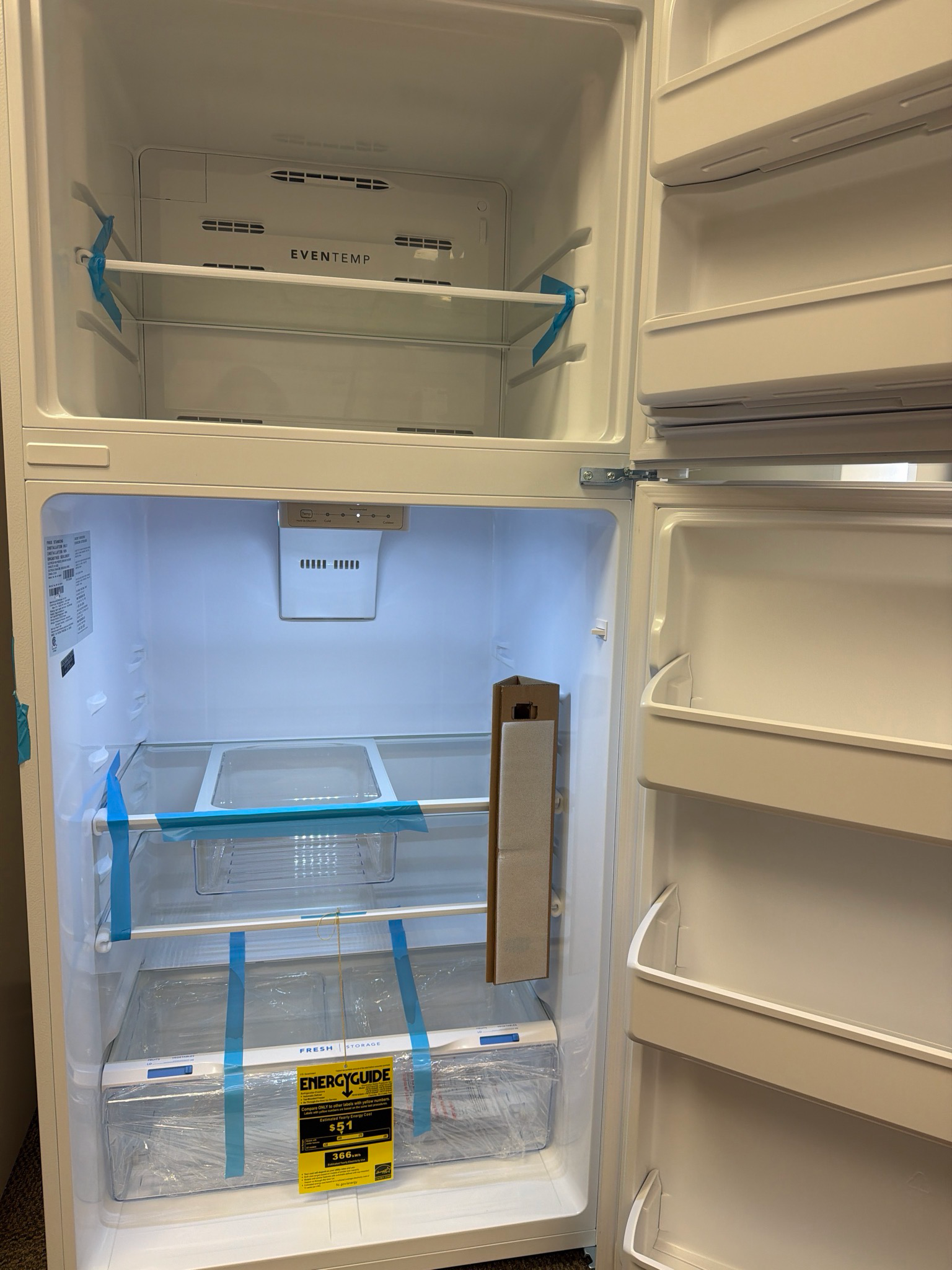 Open Box Frigidaire Top Freezer Fridge FRTE1835AW