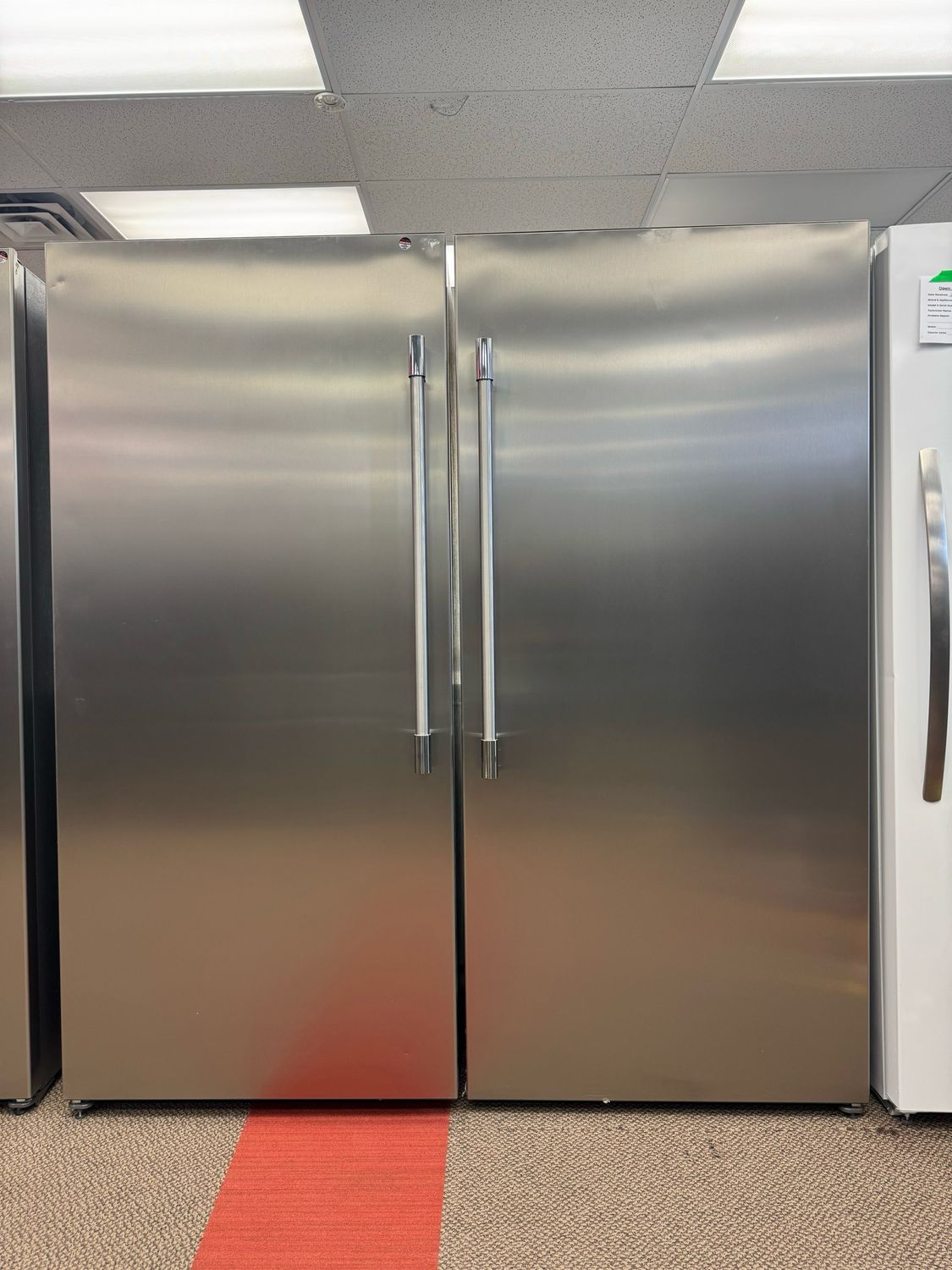 Open Box - Scratch & Dent Upright Freezer &  BRAND NEW (Floor Model) Fridge Set FPGU19F8WF