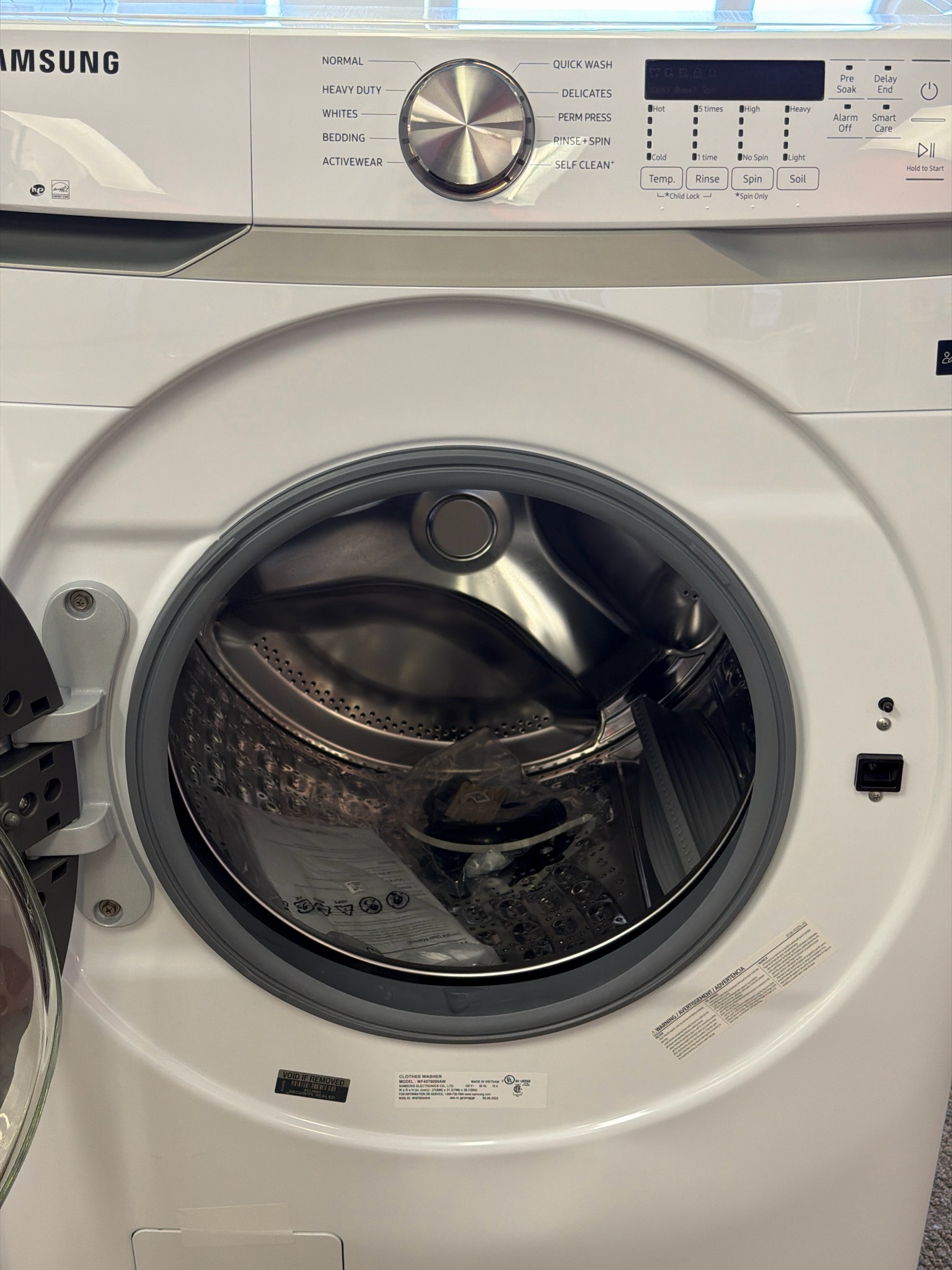 Open Box Samsung Washer&Dryer Set WF45T6000AW/DVE45T6005W