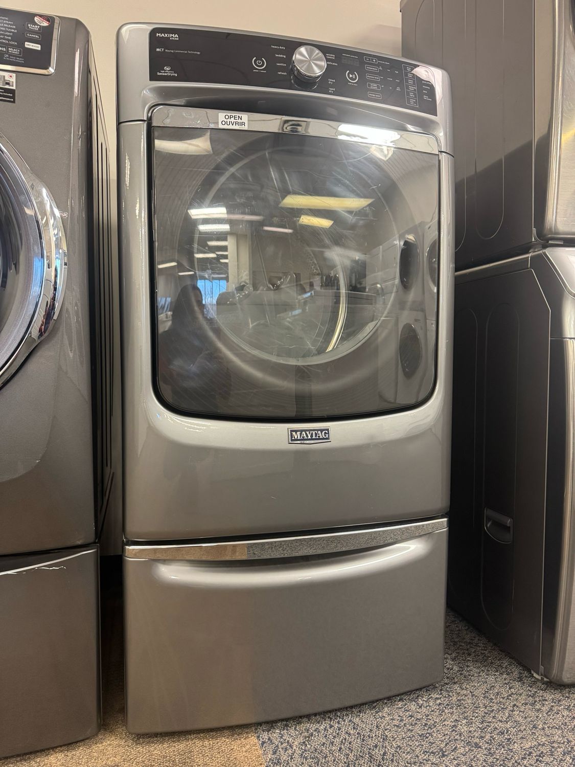 Refurbished Maytag Dryer with Pedestal YMED8100DV