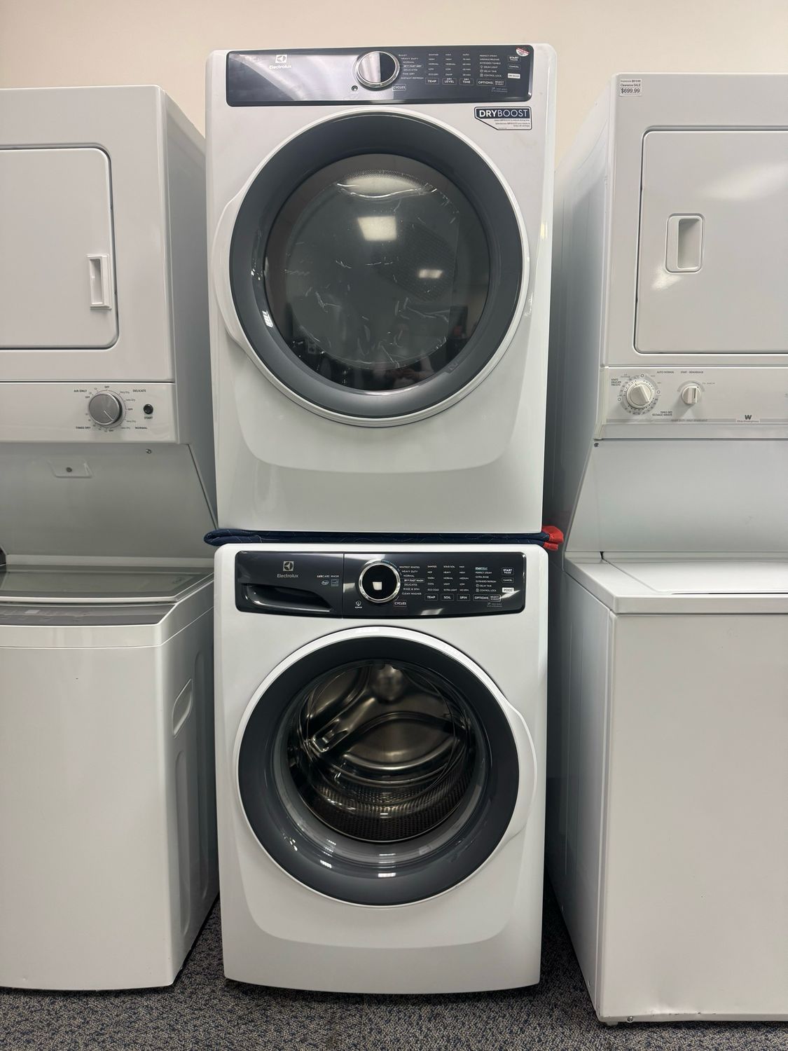 Open Box - Scratch & Dent Electrolux Dryer ELFE743CAW/ Refurbished Electrolux Front Load Washer ELW7437AW