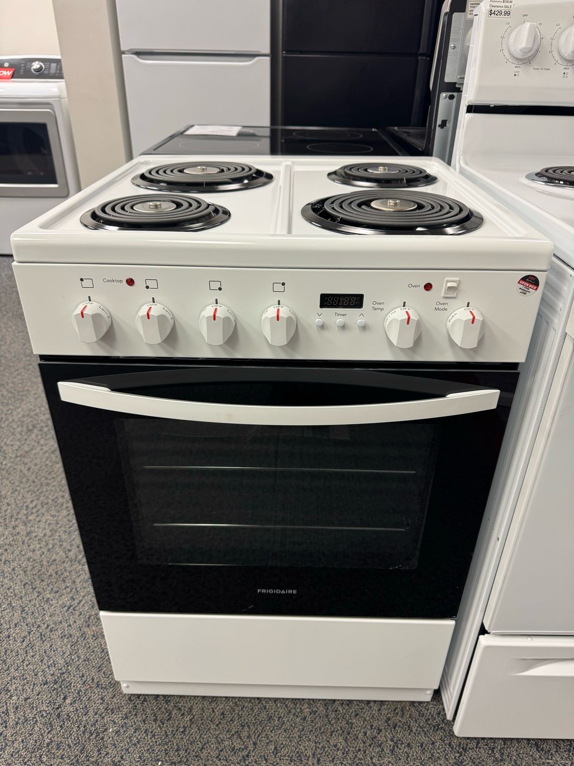 Open Box Frigidaire 24” Coil Top Stove FCFC241CAW