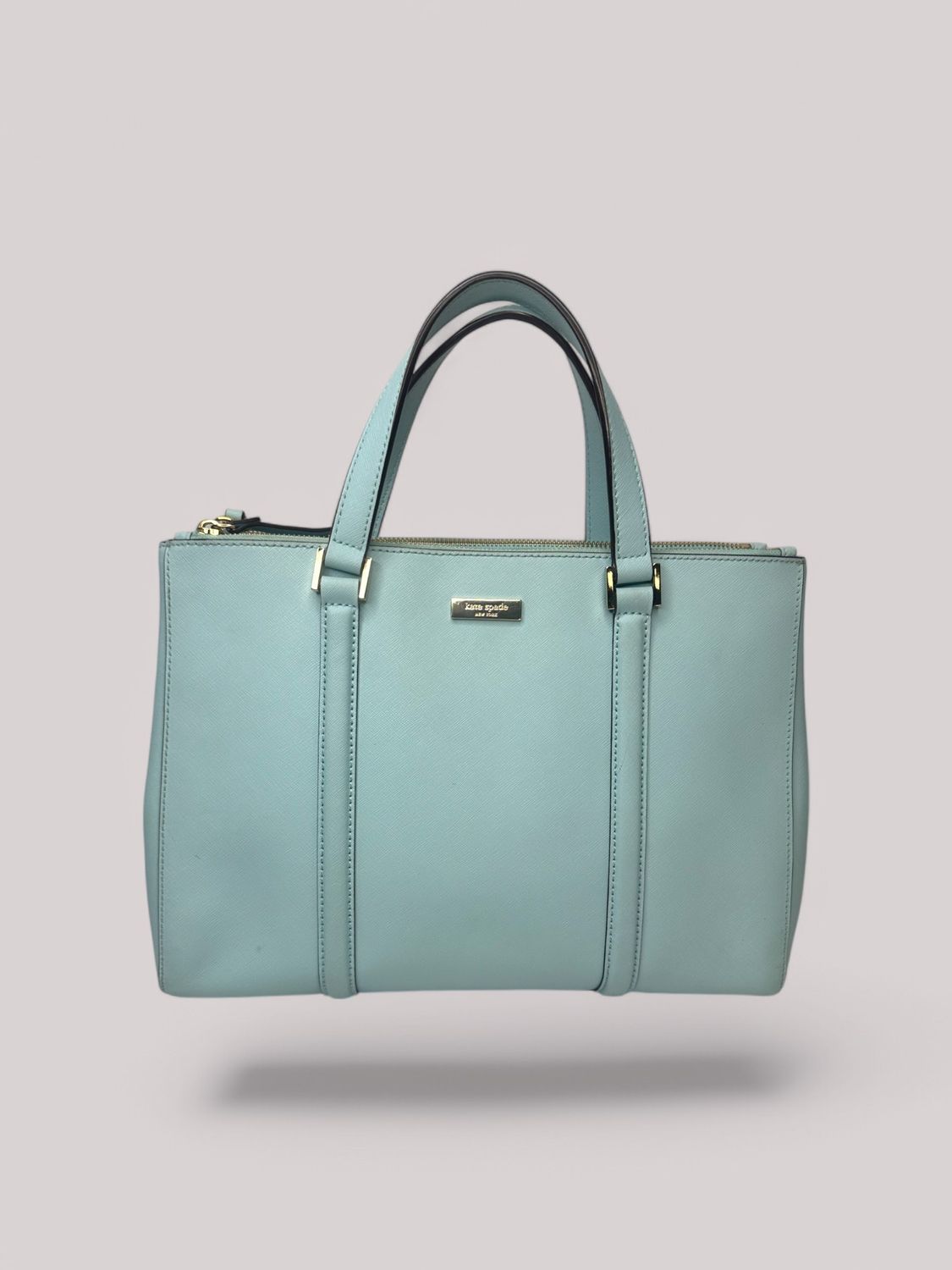 Kate Spade New York Saffiano Leather Large Sky Blue Tote Bag