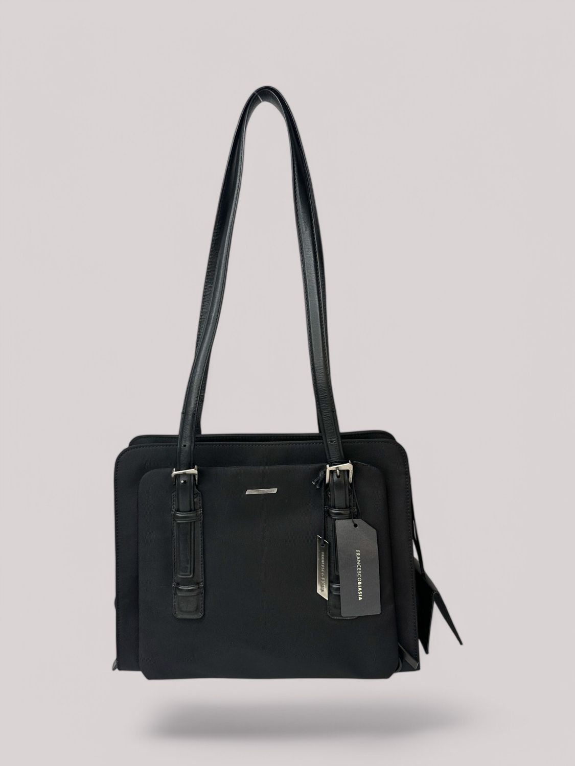 Francesco Biasia Black Nylon Organizing Tote