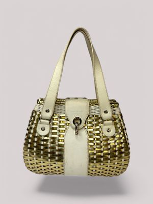 Kate Spade Gold Woven Basket Bag