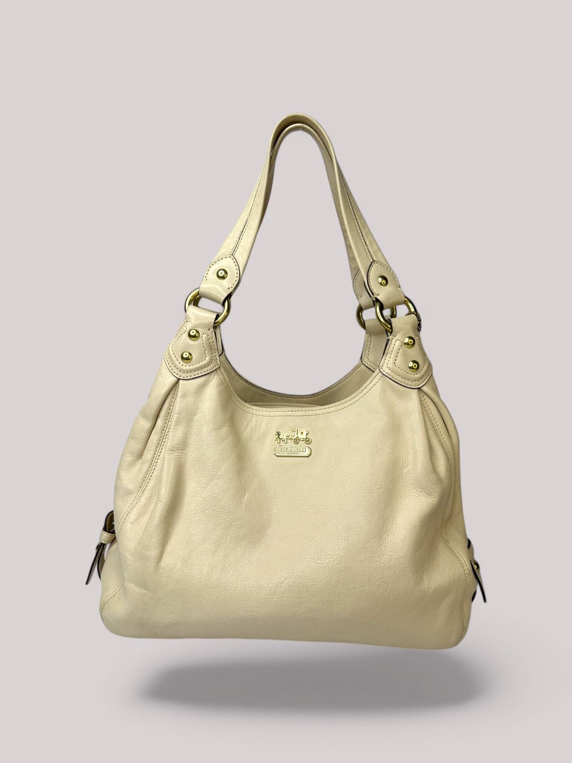 Coach Vintage Y2K Soho Cream Leather Hobo Shoulder Bag