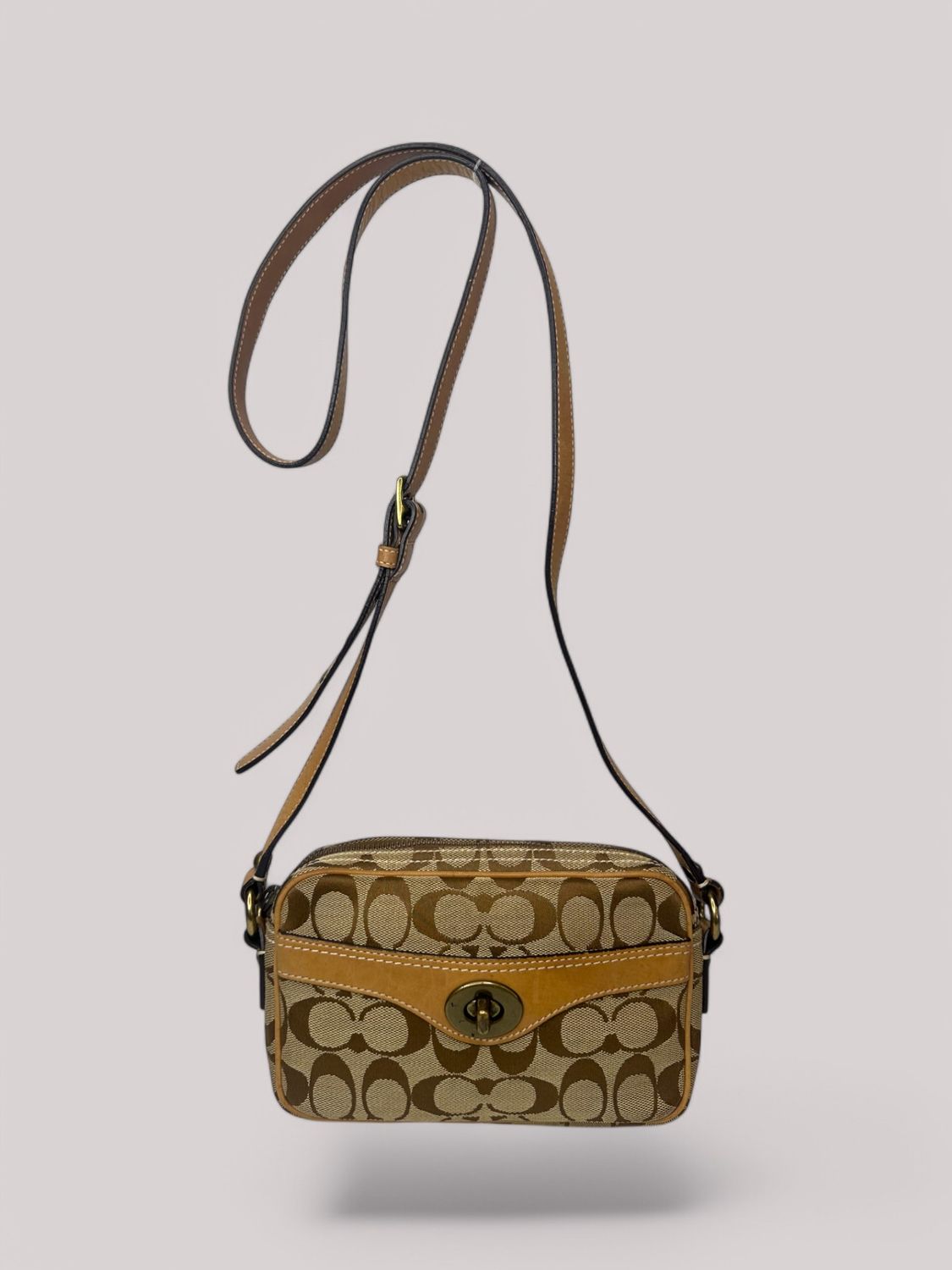 Coach Vintage Y2K Signature Turnlock Shoulder Bag