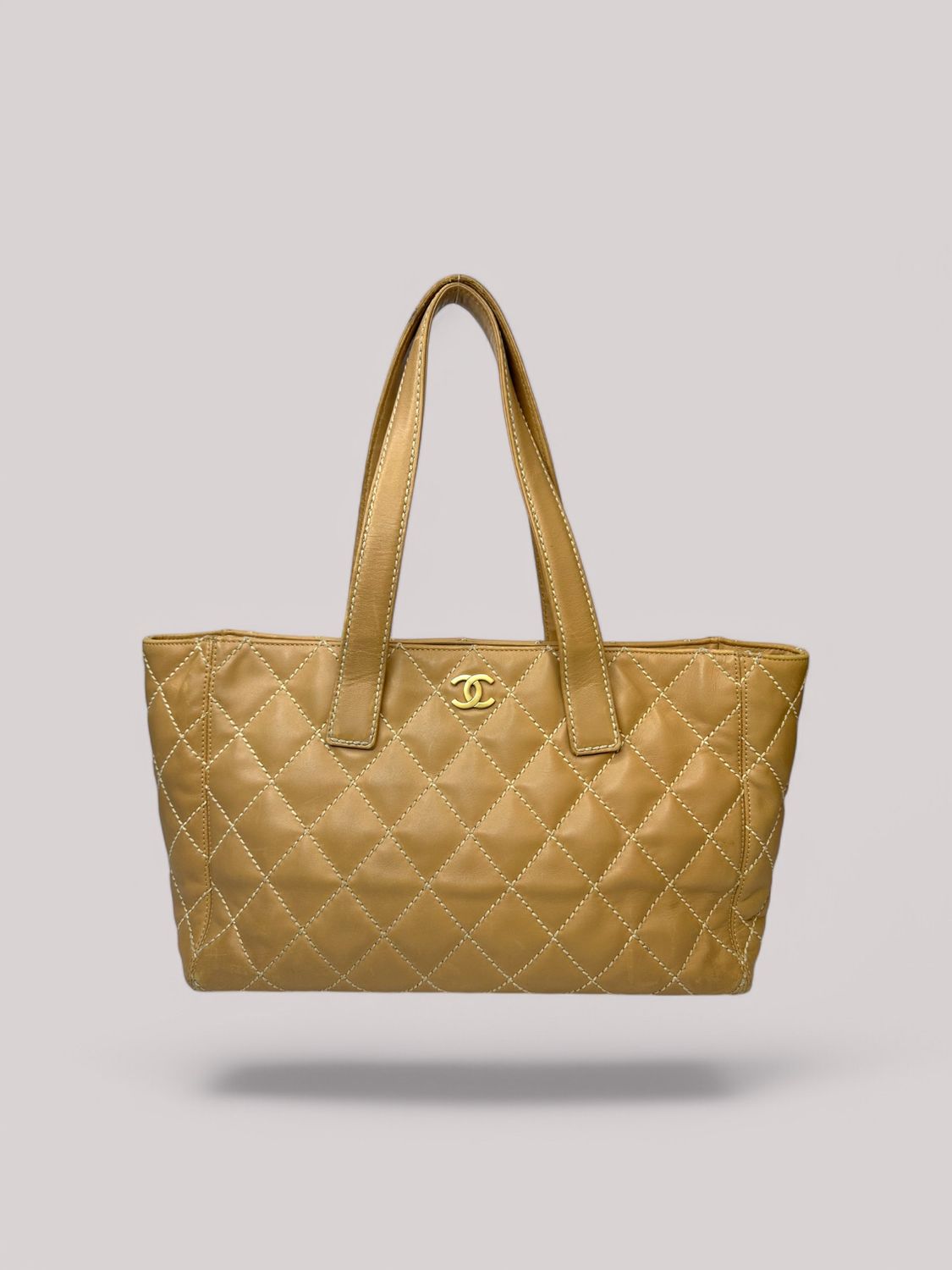 Chanel Wild Stitch Vintage Calfskin Leather Tote Bag
