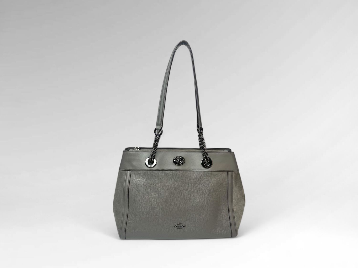 Coach Edie 42 Leather &amp; Suede Turnlock Carryall Bag
