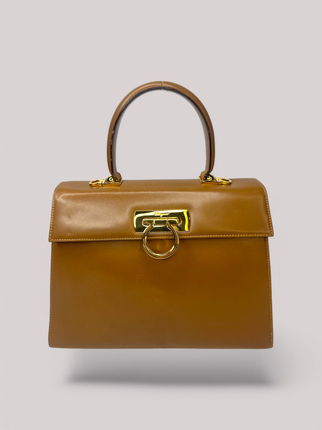 Salvatore Ferragamo Gancini Leather Two Way Handbag