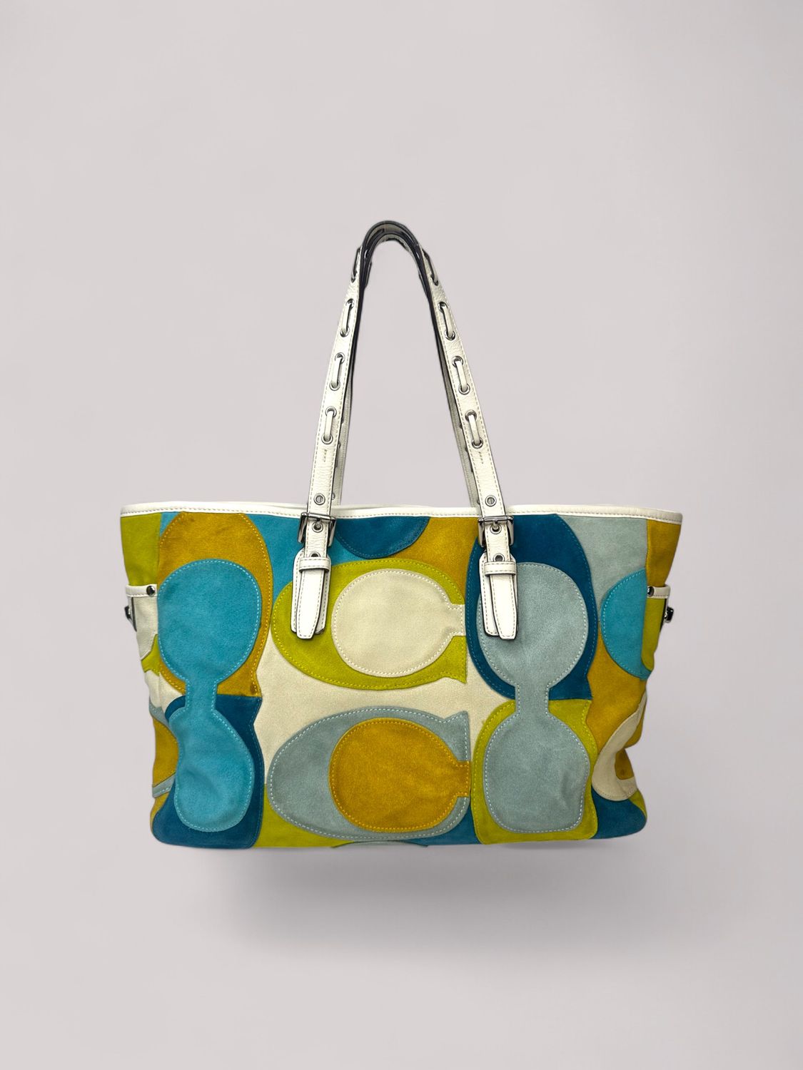 Coach 2010 Limited Edition Optic Signature C Patchwork Suede Gallery Tote