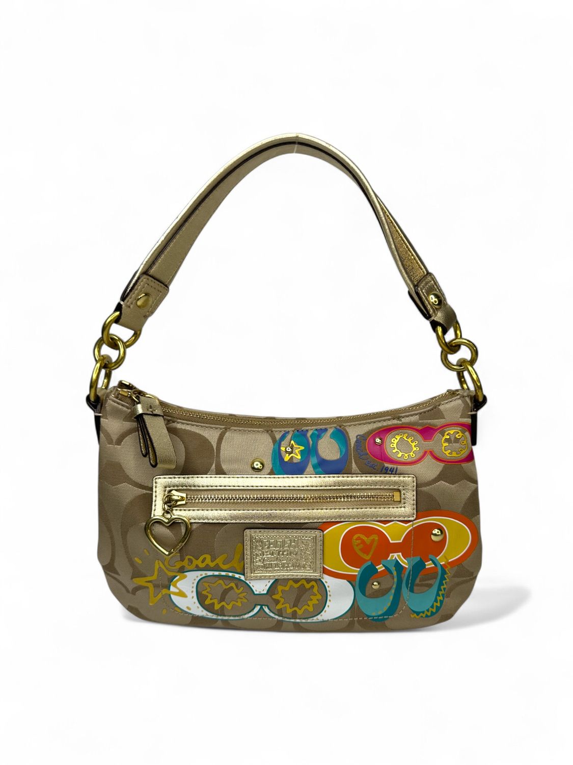 Coach Vintage Y2K Daisy Poppy C Applique Hobo Bag
