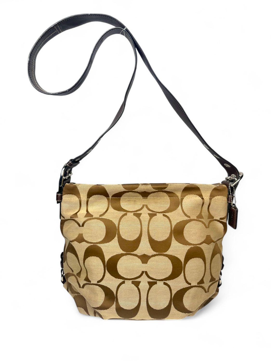 Coach Vintage Signature Brown Duffle Hobo Bag