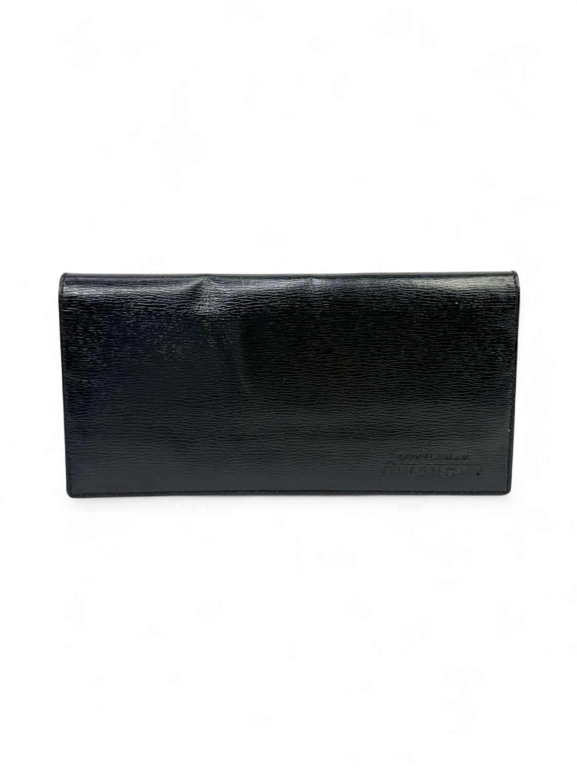 Givenchy Vintage Black Leather Bifold Long Wallet