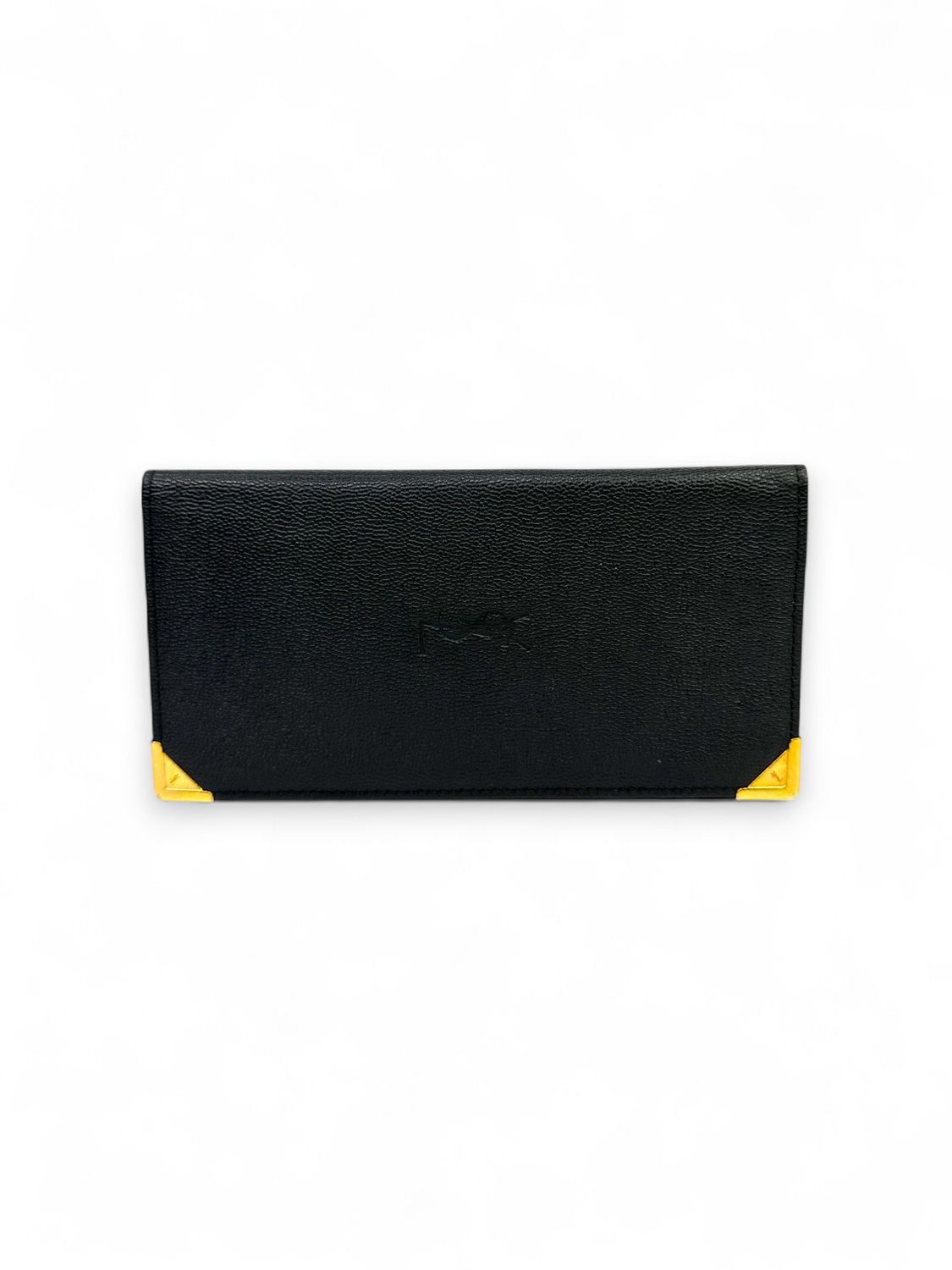 Yves Saint Laurent Vintage Y2K Black Leather Long Wallet