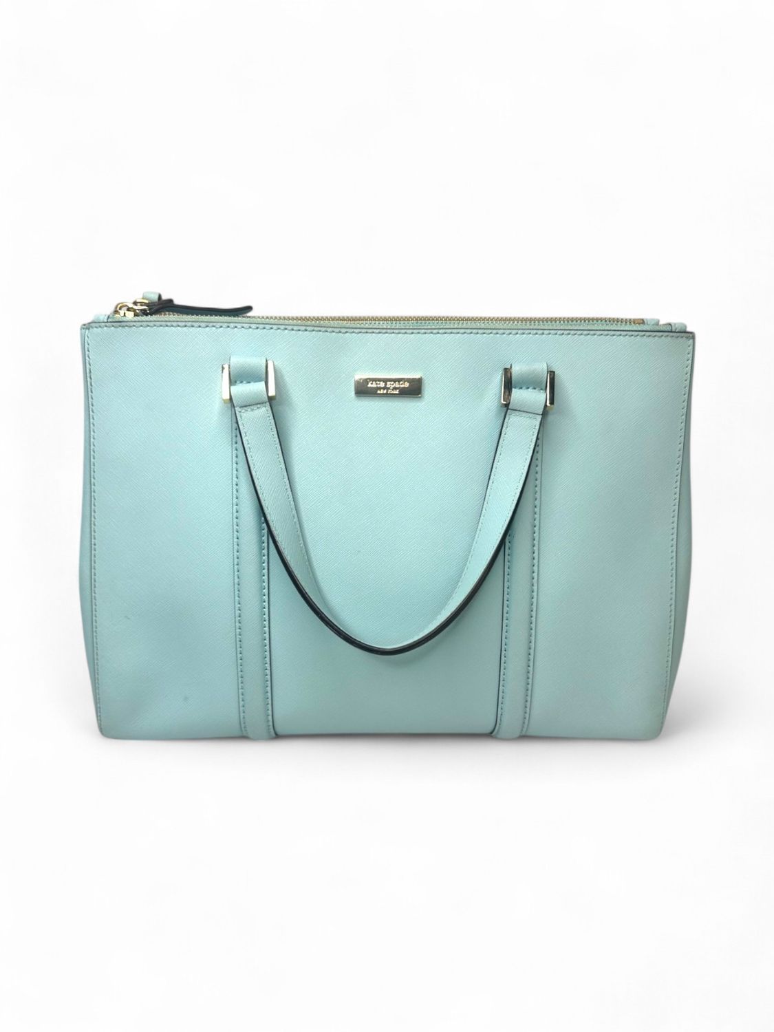 Kate Spade New York Saffiano Leather Large Sky Blue Tote Bag