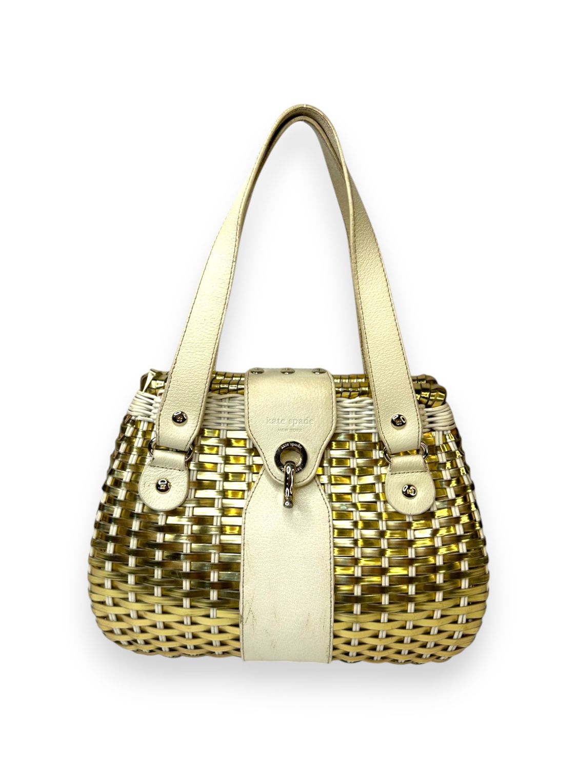 Kate Spade Gold Woven Basket Bag