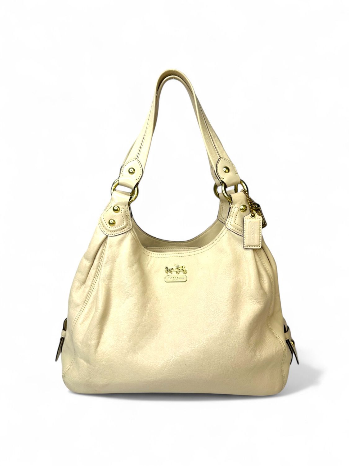 Coach Vintage Y2K Soho Cream Leather Hobo Shoulder Bag