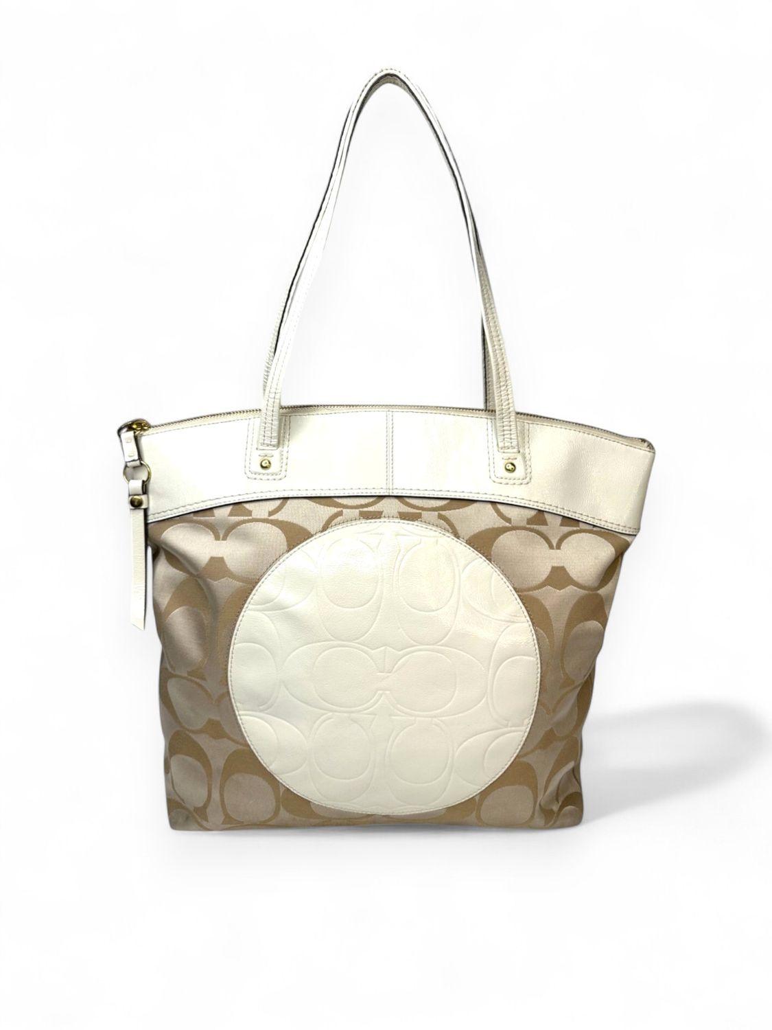 Coach Laura Signature Tan Monogram Tote Bag