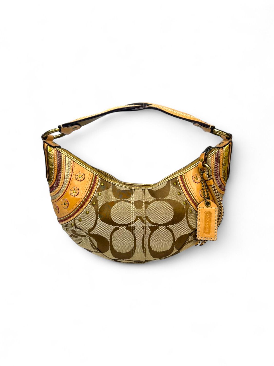 Coach Soho Tan Signature Stitched Hobo Bag