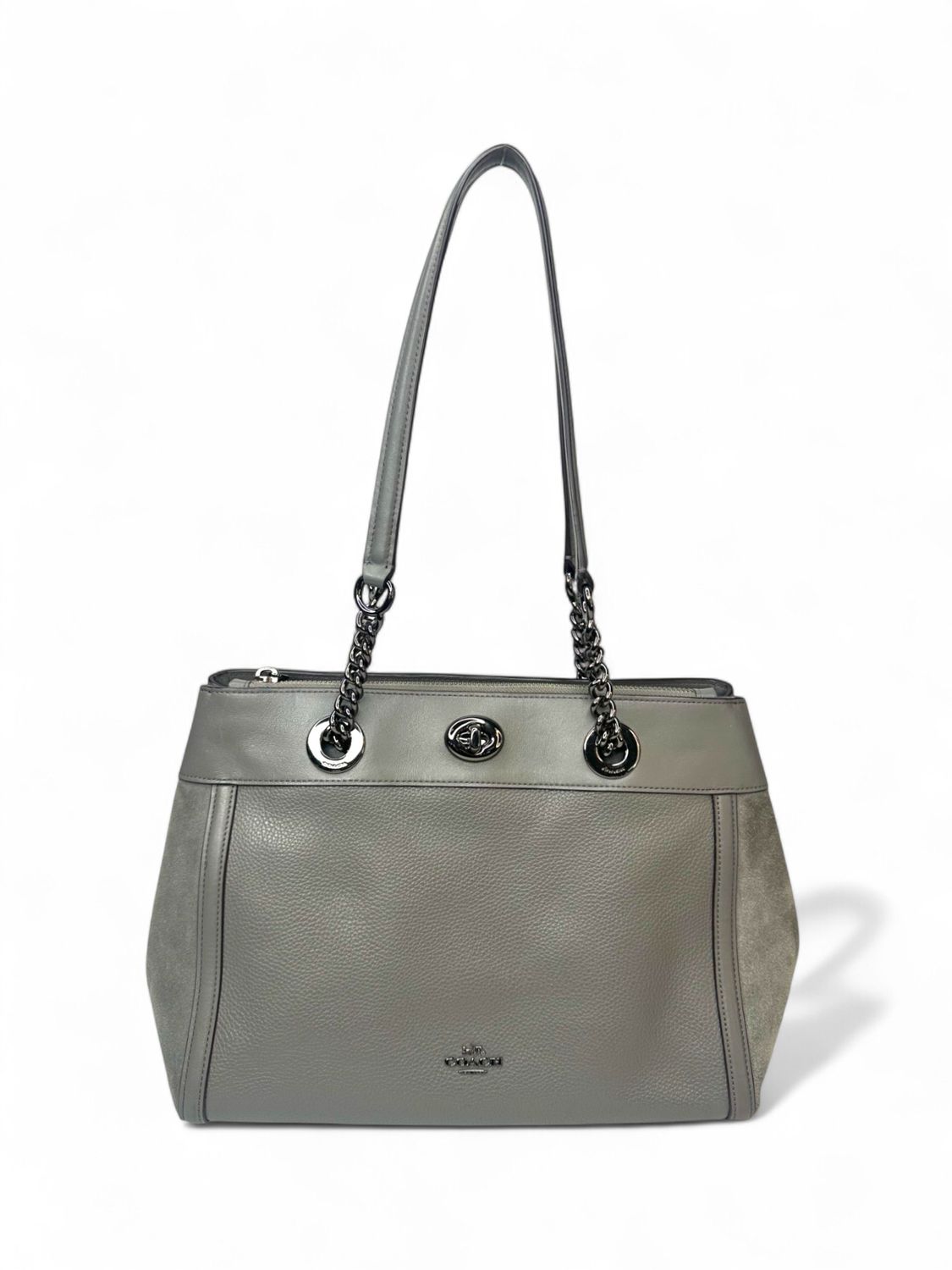 Coach Edie 42 Leather &amp; Suede Turnlock Carryall Bag