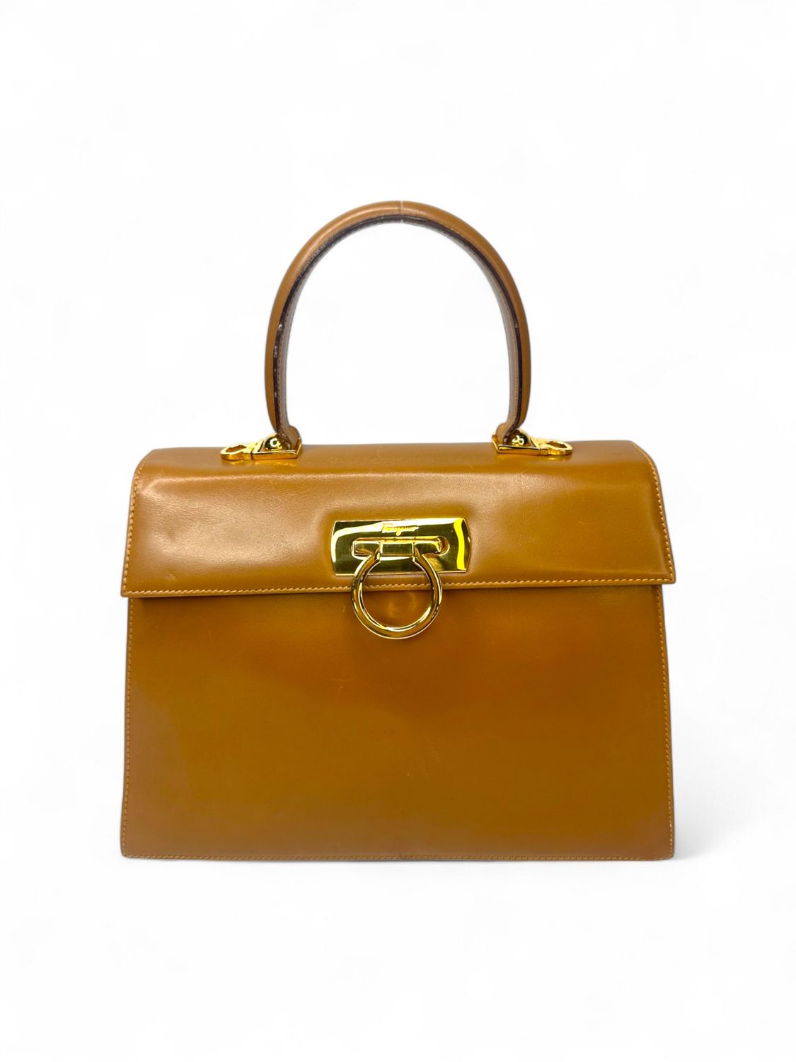 Salvatore Ferragamo Gancini Leather Two Way Handbag