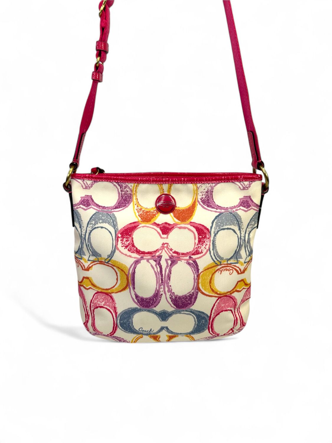 Coach Vintage Y2K Poppy Dream Signature C Multicolor Tote Bag