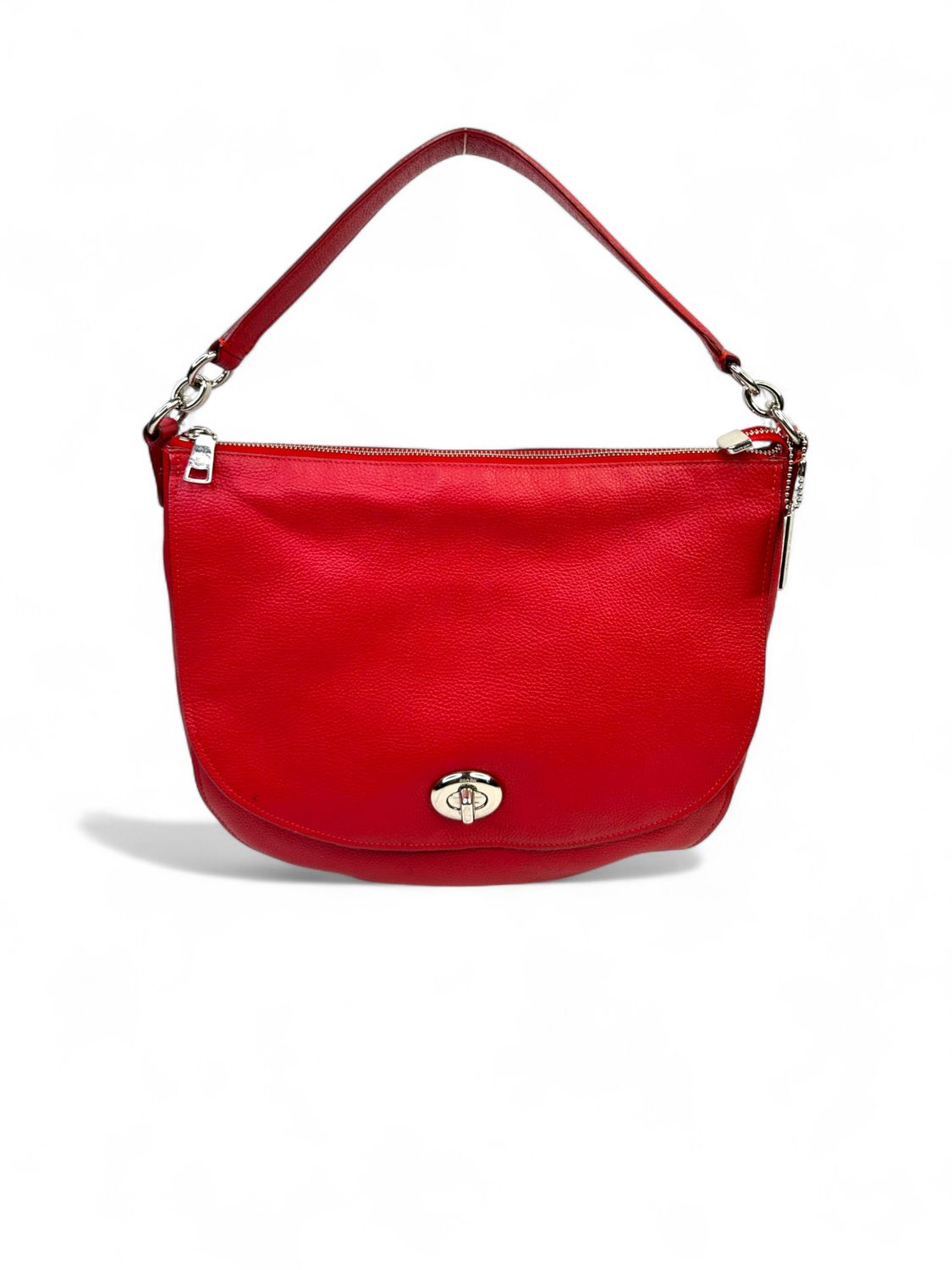 Coach Vintage Elle Red Pebbled Leather Hobo Bag