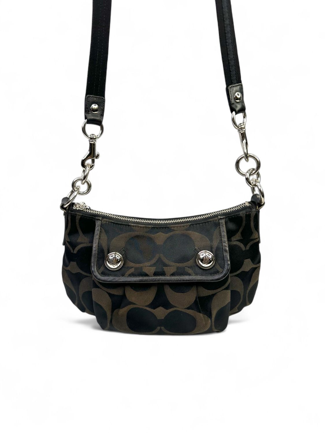 Coach Vintage Poppy Signature Satin Shoulder Bag