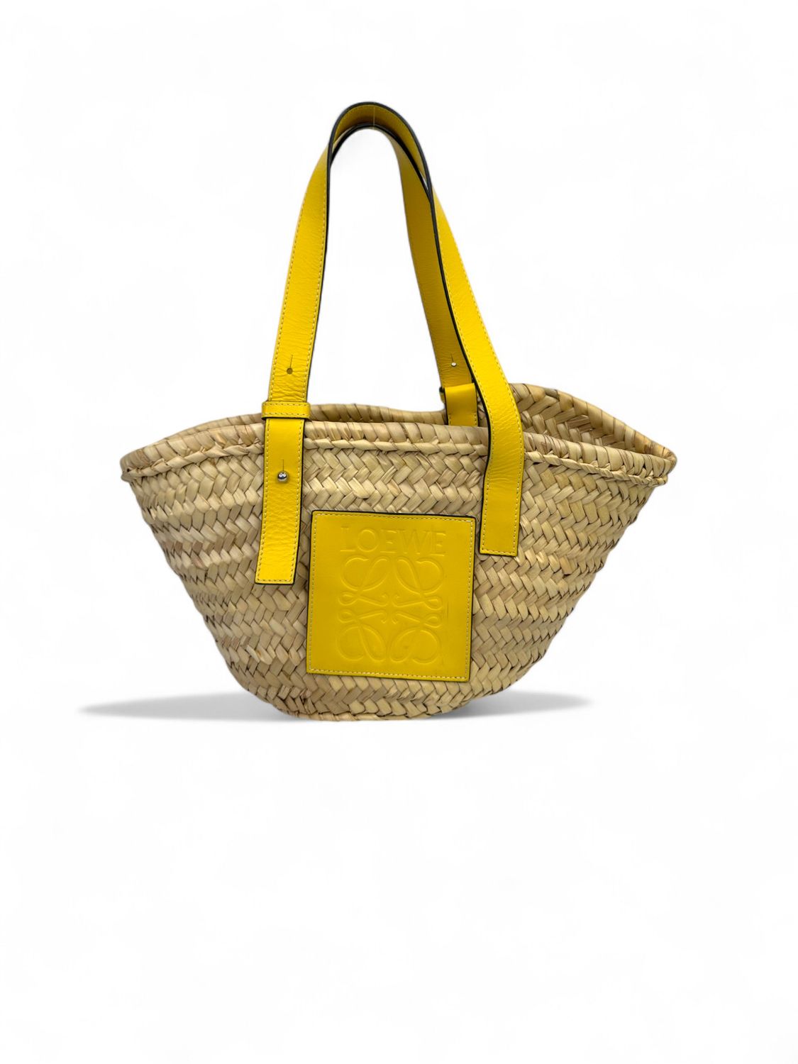 LOEWE Raffine Calfskin Yellow Tote Basket Bag