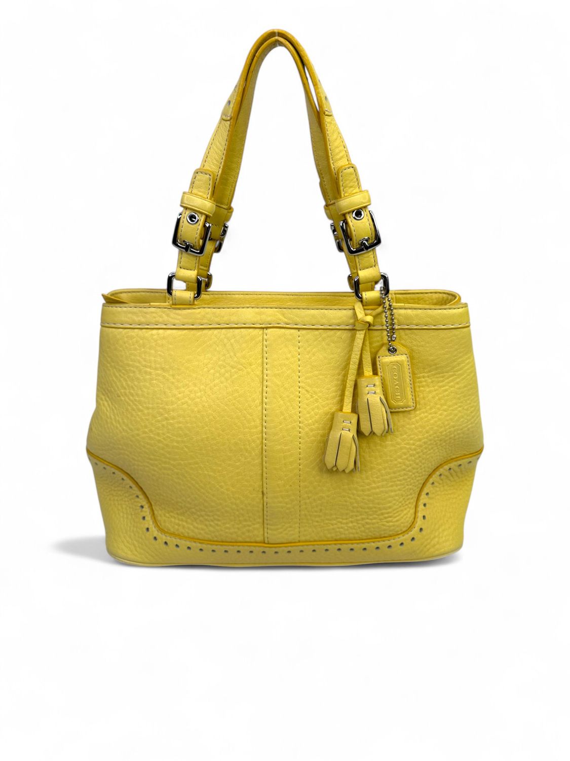 Coach Vintage 2005 Hampton Pebbled Leather Tassel Satchel
