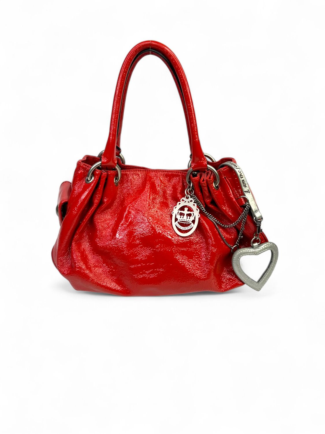 Juicy Couture Vintage Y2K Red Leather Hobo Satchel Bag