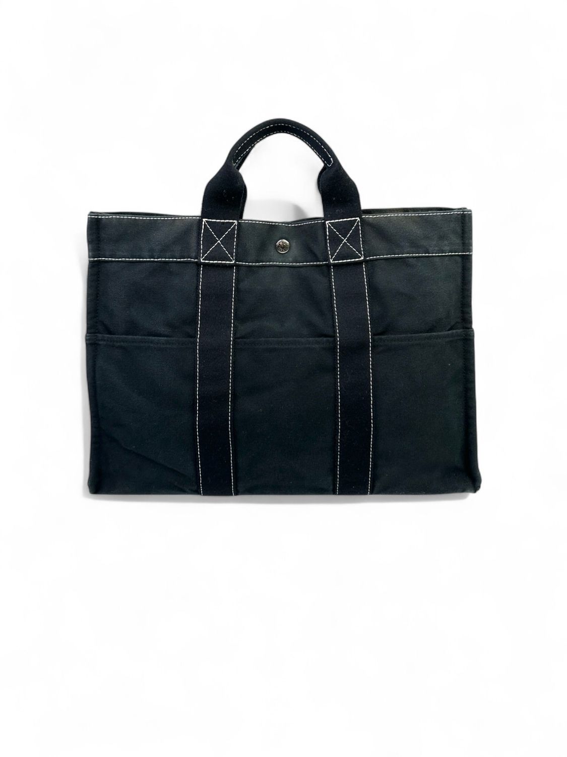 Hermès Herline Fourre Tout PM Black Canvas Tote Bag