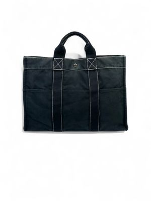 Hermès Herline Fourre Tout PM Black Canvas Tote Bag