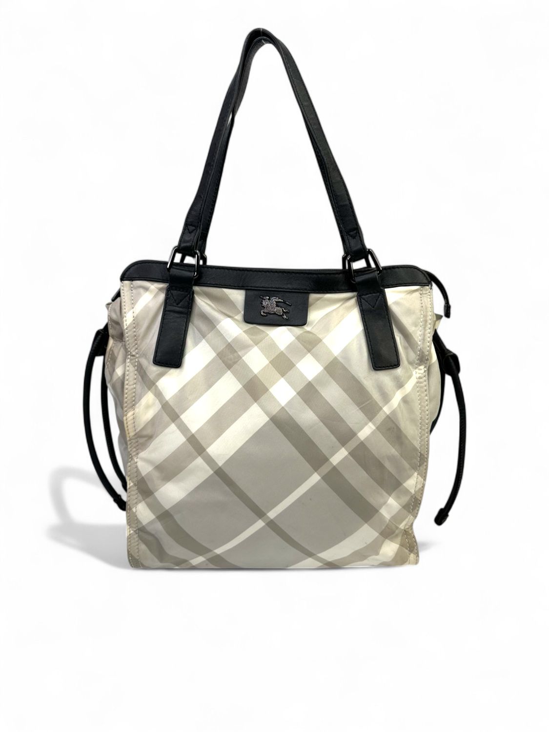 Burberry Buckleigh Plaid Nylon Tote Bag