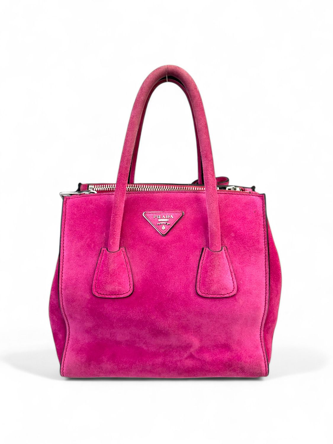 Prada Vintage Scamosciato Suede Twin Pocket Saffiano Tote Bag
