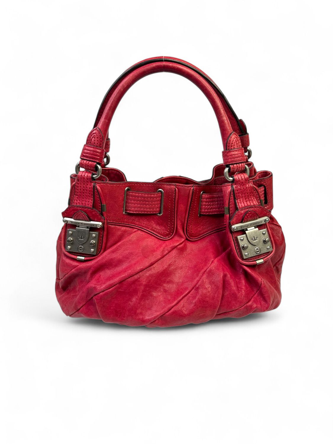 Juicy Couture Vintage Y2K Red Leather Hobo Satchel Bag