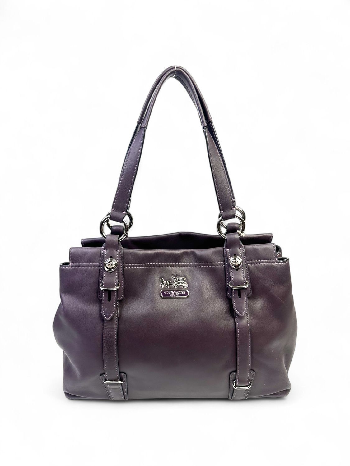 Coach Vintage Madison Mia Plum Purple Leather Tote Bag