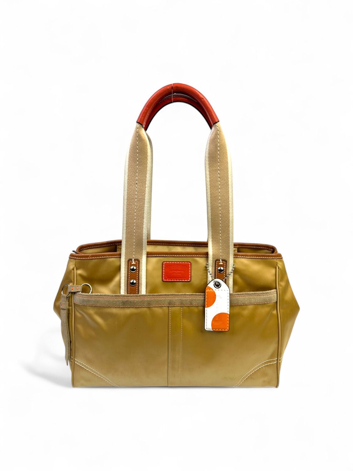 Coach Vintage Gold Nylon Hampton Tote Bag