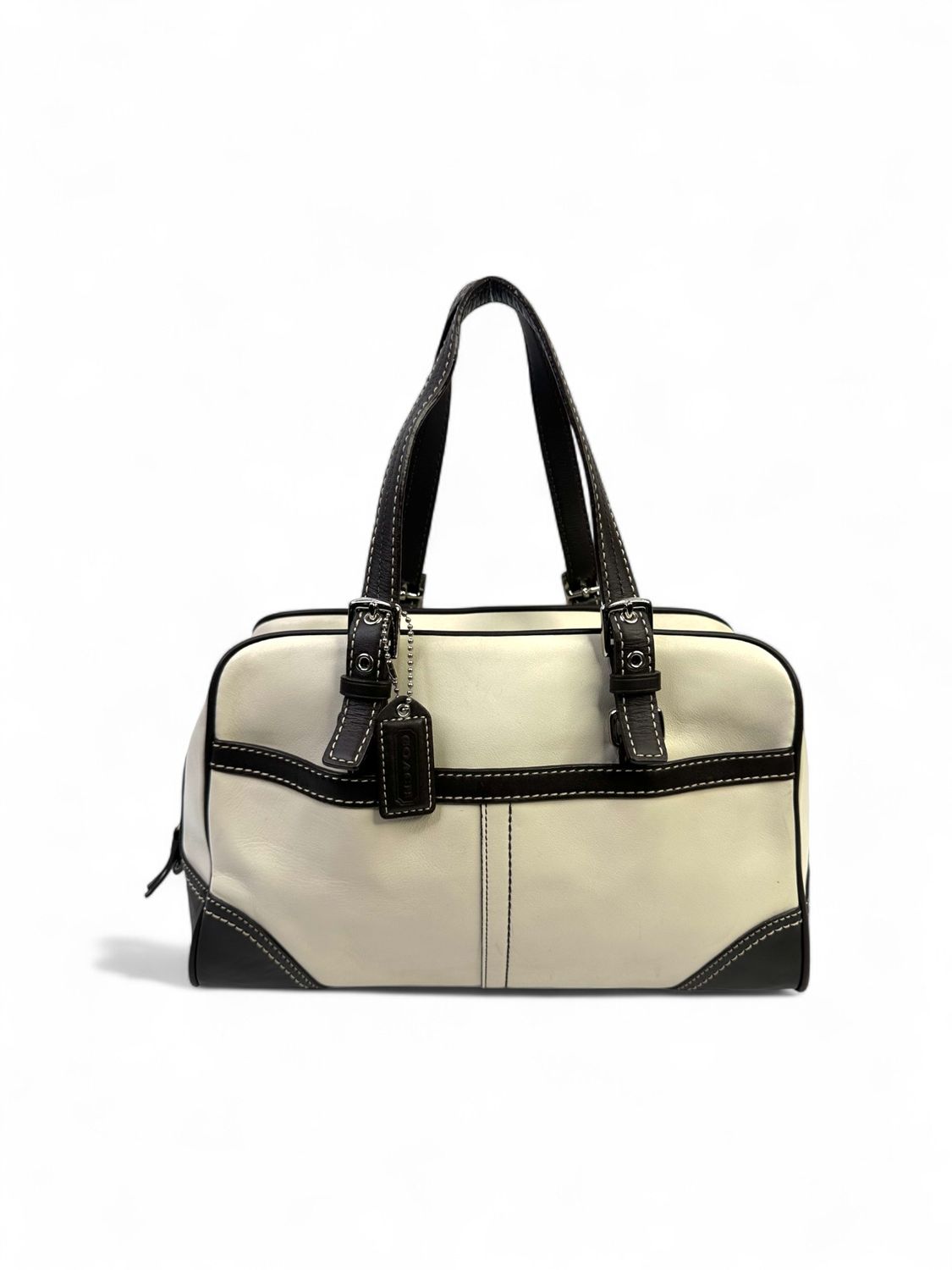 Coach Hampton Ivory Leather Satchel Bag